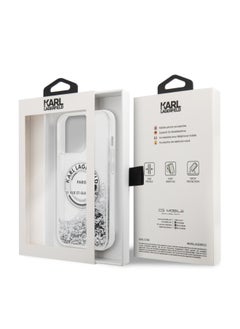 Karl Lagerfeld Karl lagerfeld Liquid Glitter Case Round Rsg Logo For iPhone 14 Pro Max - Silver [ KLHCP14XLCRSGRS ]  - Image 5