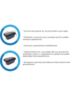 Techmaster هونداي أكسنت 2017-2020 مسند ذراع بدون حفر بدون براغي  - Image 2