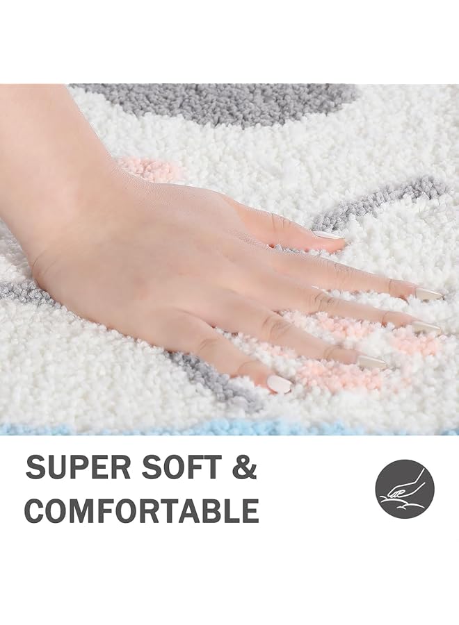 erorex Cartoon Animal Bathroom Rug Thick Plush Bath Mat Cute Microfiber Area Rug Quick Dry Door Mat Anti Slip Washable Shower Rug 19 X 27 Inches Cat - Image 2