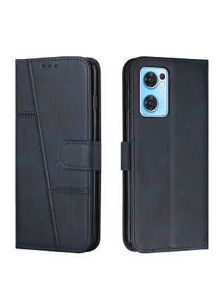 Case Cover For OPPO Reno7 5G Global & Taiwan Version / Find X5 Lite Stitching Calf Texture Buckle Leather Phone Case Blue - pzsku/Z898CE9529C3DDFDA53B6Z/45/_/1711245678/674aa59e-a060-4ee0-a5a8-8ecdcbabd1b4