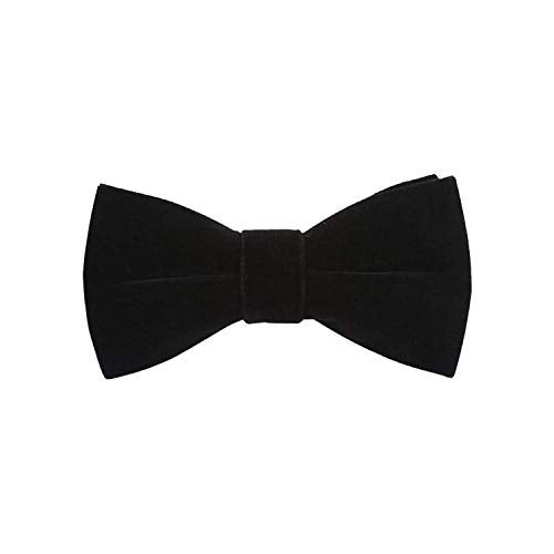 canjoyn Mens Velvet Bow Tie Solid Color Formal Tuxedo Banquet Bowtie Pre-Tied Bow Tie - Image 1