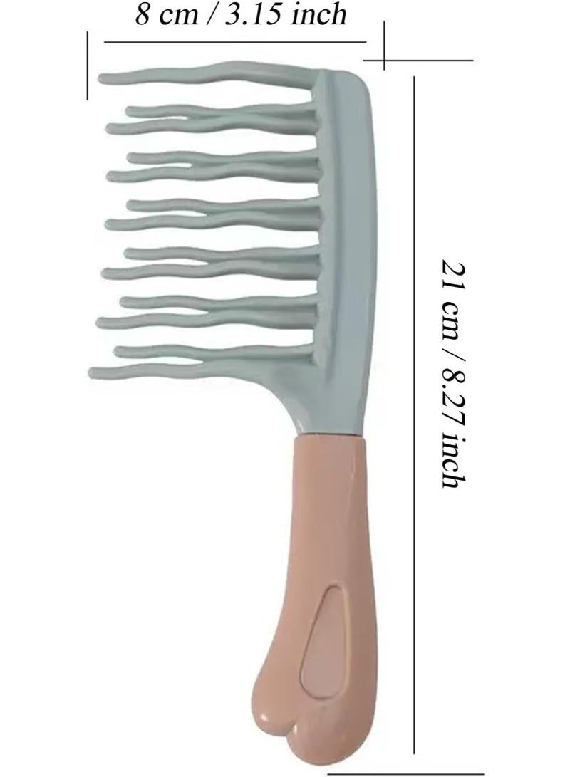 Double Row Wide Tooth Curl Comb - Professional No Pull Detangling Tool for Curly, Wavy, and Long Hair - Premium Quality Styling Comb for Hair Care and Prevent Breakage - Image 2