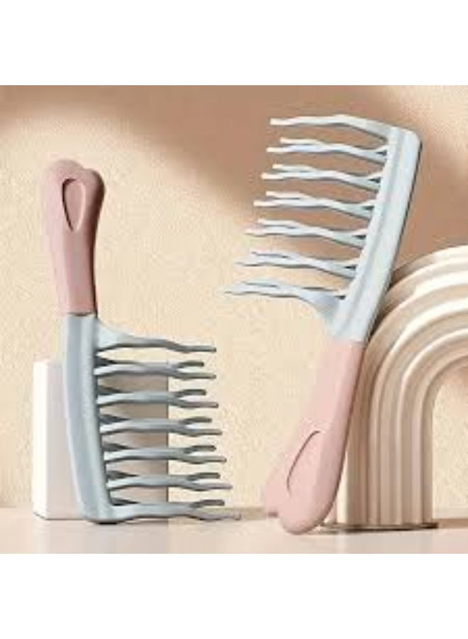 Double Row Wide Tooth Curl Comb - Professional No Pull Detangling Tool for Curly, Wavy, and Long Hair - Premium Quality Styling Comb for Hair Care and Prevent Breakage - Image 4