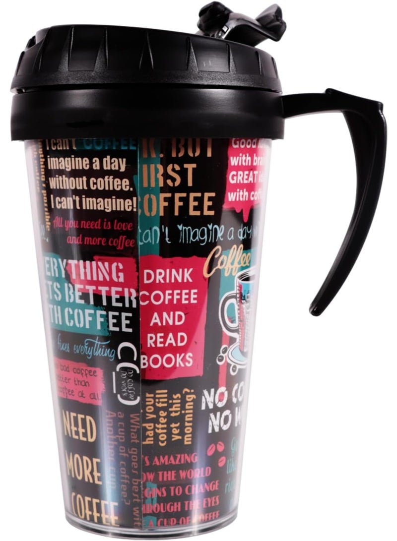 500ml Black  Coffee Mug with Handle – Durable, Microwave & Dishwasher Safe – Special Polybag Packaging –  Ideal for Home, Office & Dorm - Image 2