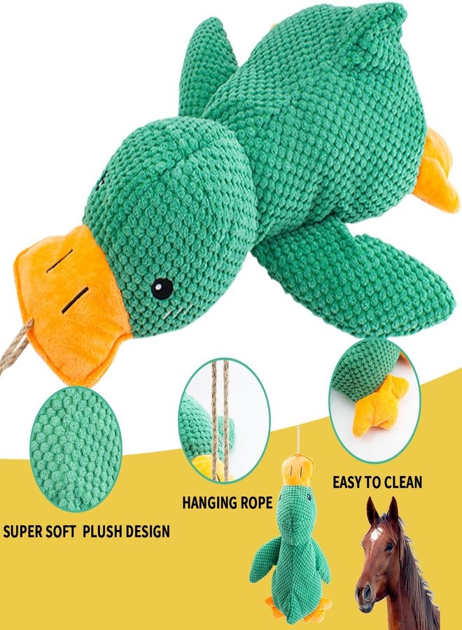 OOXYG Horse Toys Squeaky Squeeze Plush Duck, Interactive Squeaky Duck Toy for Horses to Play with, Hanging Plush Enrichment Toys for Horses Goat to Prevent Boredom-Green - Image 5