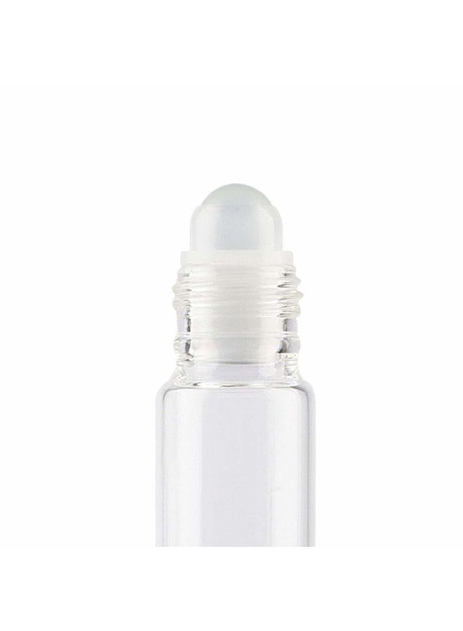 Teensery 12 Pcs Clear Glass Roller Bottles Empty Refillable Essential Oil Roll-on Bottles Cosmetic Sample Storage Container Vial with Glass Roller Ball for Essential Oil Aromatherapy Perfume Eye Essence (10ML) - Image 4