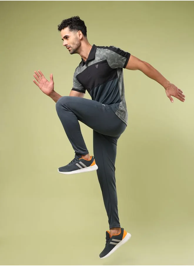 Technosport Color Block Printed Slim Fit Polo by Styli