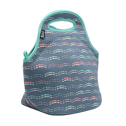 Built Gourmet Getaway Neoprene Lunch Bag - Insulated, Reusable, & Machine-Washable Lunch Tote for Hot and Cold Food Storage, Lightweight & Reusable - One Size (Scallop Stripe) - Image 2