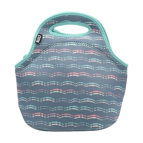 Built Gourmet Getaway Neoprene Lunch Bag - Insulated, Reusable, & Machine-Washable Lunch Tote for Hot and Cold Food Storage, Lightweight & Reusable - One Size (Scallop Stripe) - Image 1