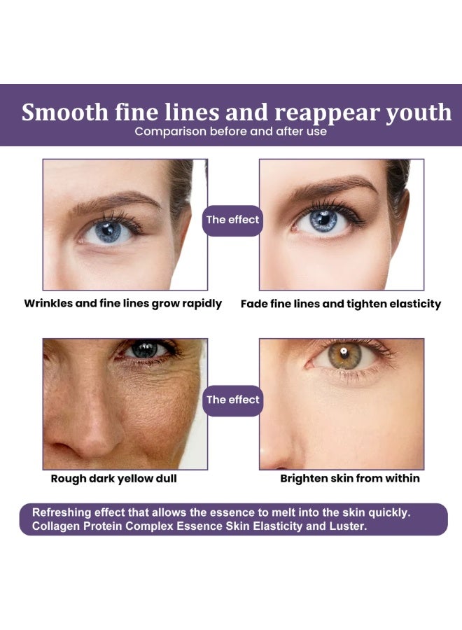 Jaysuing Bakuchiol Flawless Skin Anti aging Serum Moisturizing Repair Skin Anti Wrinkle Firming Fine Lines Face Serum Shrink Pores Skin Care Brighten Nourish Facial Essence Collagen Bakuchiol Serum 30ml - Image 5