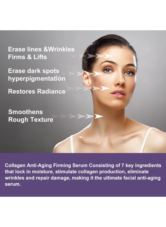 Jaysuing Bakuchiol Flawless Skin Anti aging Serum Moisturizing Repair Skin Anti Wrinkle Firming Fine Lines Face Serum Shrink Pores Skin Care Brighten Nourish Facial Essence Collagen Bakuchiol Serum 30ml - Image 4