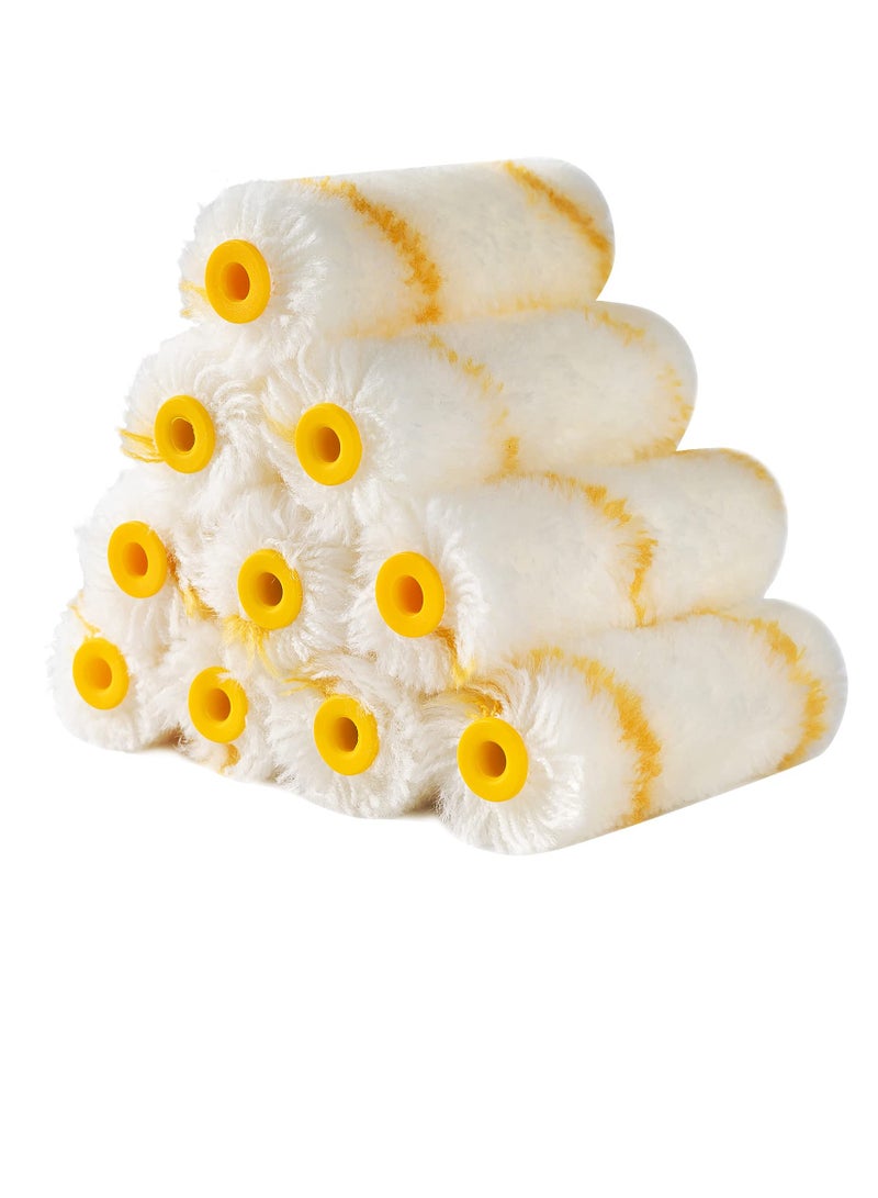 Paint Roller 40 Pieces Paint Roller Cover 4 Inch Microfiber Roller Covers Paint Roller 1/2inch Nap Small Paint Roller Covers Mini Paint Rollers for Painting Walls Use with All Paints and Stains - Image 1