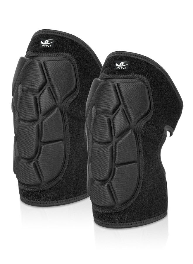 HiRui Flexible Knee Pads for Wrestling with Thick EVA Foam Padding | Anti-Slip Adjustable Collision Avoidance Knee Brace for Men Women Kids Dancers Volleyball Basketball Gardening (Black, Medium) - Image 1