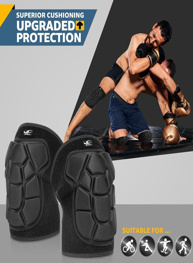 HiRui Flexible Knee Pads for Wrestling with Thick EVA Foam Padding | Anti-Slip Adjustable Collision Avoidance Knee Brace for Men Women Kids Dancers Volleyball Basketball Gardening (Black, Medium) - Image 2