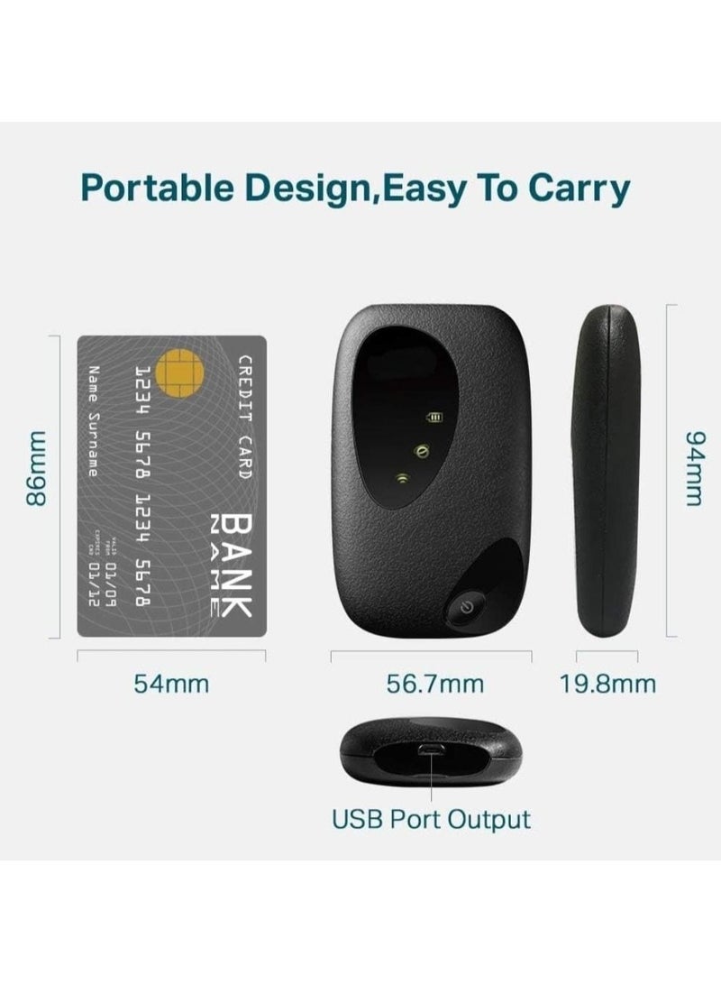 4G LTE 150Mbps Mobile Wi Fi M7200 Mobile Hot Spot, Plug n Play 150Mbps 4G FDD TDD LTE, Upto 10 Devices, 2000mAh Battery Compatible with All Sim Cards, Black  - Image 3