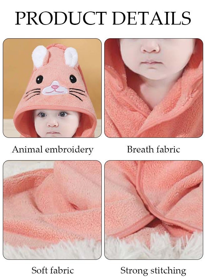 DUNISO Baby Bath Towels Newborn Hooded Baby Towel Ultra Absorbent and Soft Cotton Hooded Washcloth for Baby Toddler Infant Unisex Hooded Baby Bath Towel - Image 5