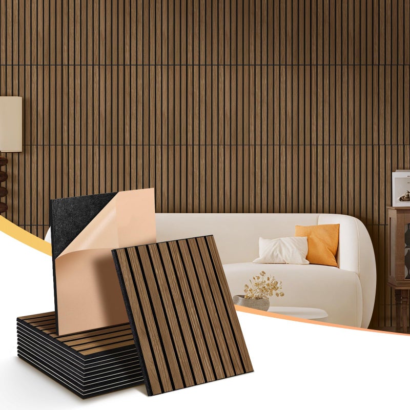 laapee Acoustic Wall Panels 12 PackCovers 16 Sq Ft 16x12x04 SelfAdhesive Walnut Soundproof Panels for Home Office Recording Studio - Image 2