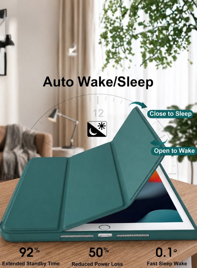 iPad Air Case 9.7 Inch 1st and 2nd Generation 2013 2014 Smart Trifold Stand Slim Folio Cover Shockproof Protective Case with Pencil Holder Auto Sleep Wake Function Tablet Shell Green - Image 2