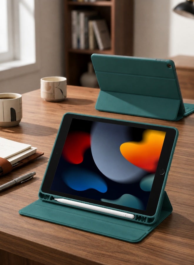 iPad Air Case 9.7 Inch 1st and 2nd Generation 2013 2014 Smart Trifold Stand Slim Folio Cover Shockproof Protective Case with Pencil Holder Auto Sleep Wake Function Tablet Shell Green - Image 4
