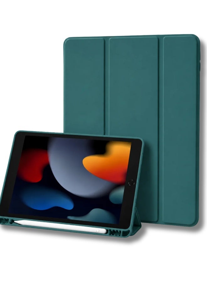 iPad Air Case 9.7 Inch 1st and 2nd Generation 2013 2014 Smart Trifold Stand Slim Folio Cover Shockproof Protective Case with Pencil Holder Auto Sleep Wake Function Tablet Shell Green - Image 1