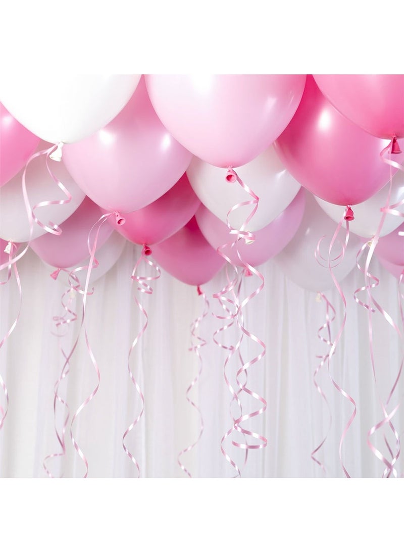 طقم بالونات السقف وردي فاتح أبيض 33 سم، عبوة من 30 قطعة