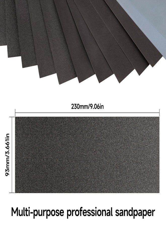 Shineboc Sandpaper 320 Grit, Wet Dry Sanding Sheets 9x3.6 inch for Wood Furniture Finishing, Metal Sanding and Automotive Polishing,21 -Sheet - Image 2