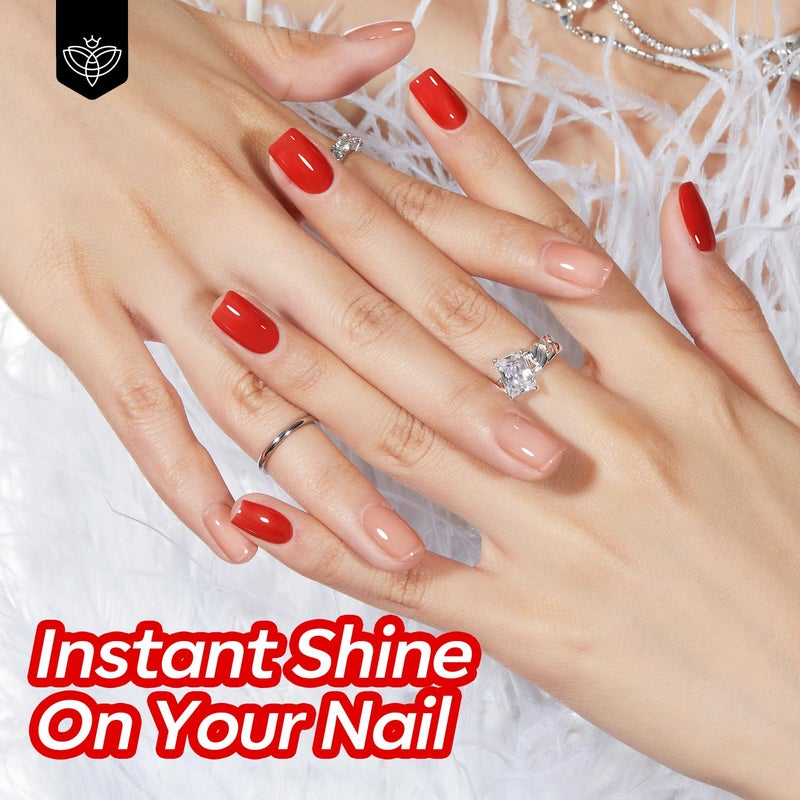 modelones Red Gel Nail Polish Nail Bright Ferrari Red Christmas Gel Polish Soak Off LED Nail Art DIY Salon Manicure New Year Party Nails 15 ML - Image 3