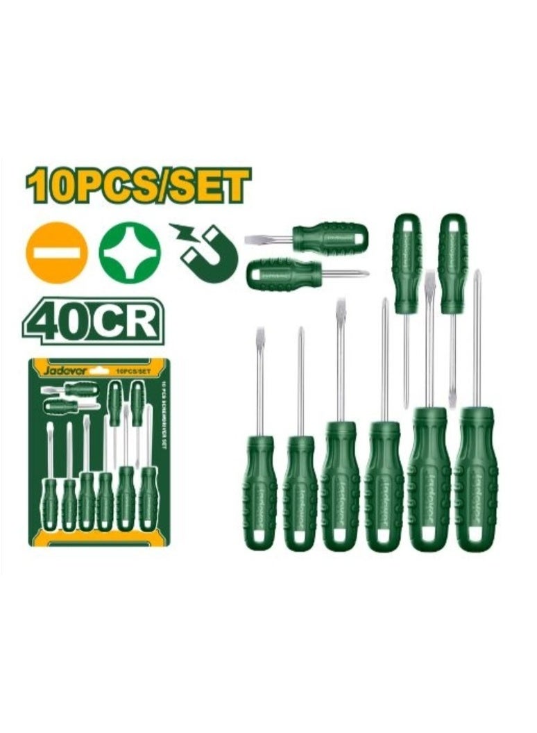 Jadever 10-piece screwdriver set (flat and Phillips)