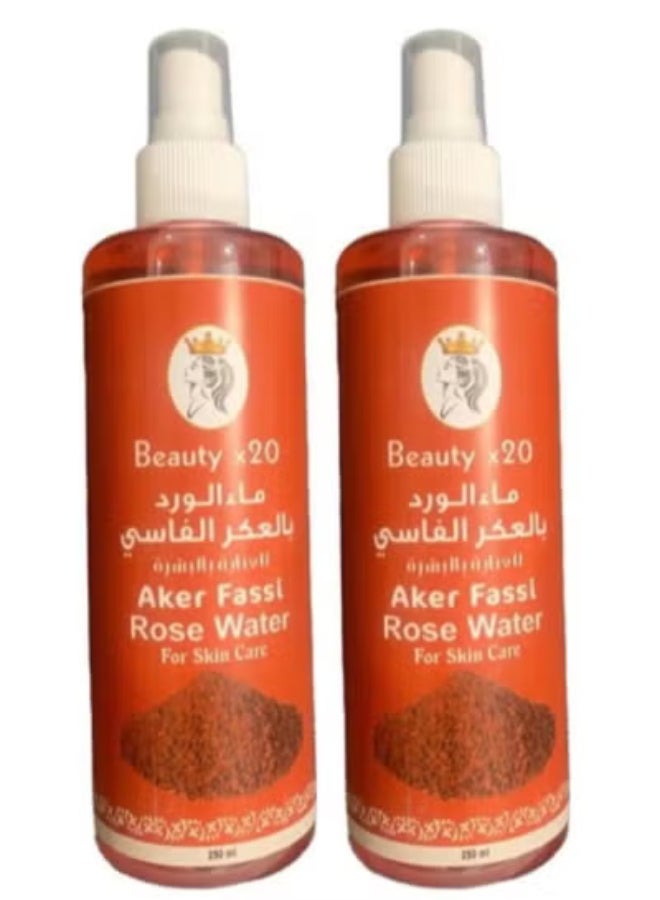 2 Pieces of Beauty Rose Water with Persian Aker Luxury 250ml