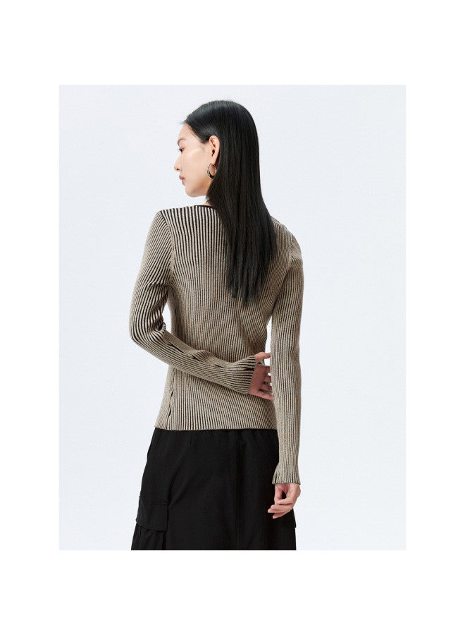 Waxbird False Two-piece Knitwear Women's Spring And Autumn Fashion Spicy Girl Style Base Shirt Slimming Top Inner Wear - Image 4