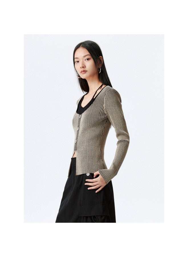 Waxbird False Two-piece Knitwear Women's Spring And Autumn Fashion Spicy Girl Style Base Shirt Slimming Top Inner Wear - Image 3