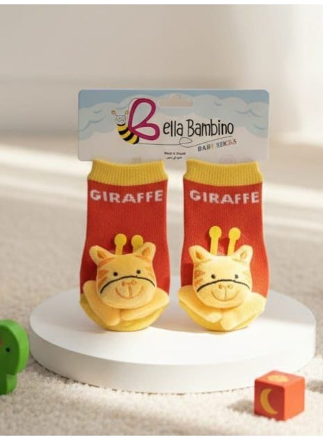 Newborn baby socks with a 3D design, cartoon shapes, sizes from 3 months to 1 year, distinctive colors, product code M680