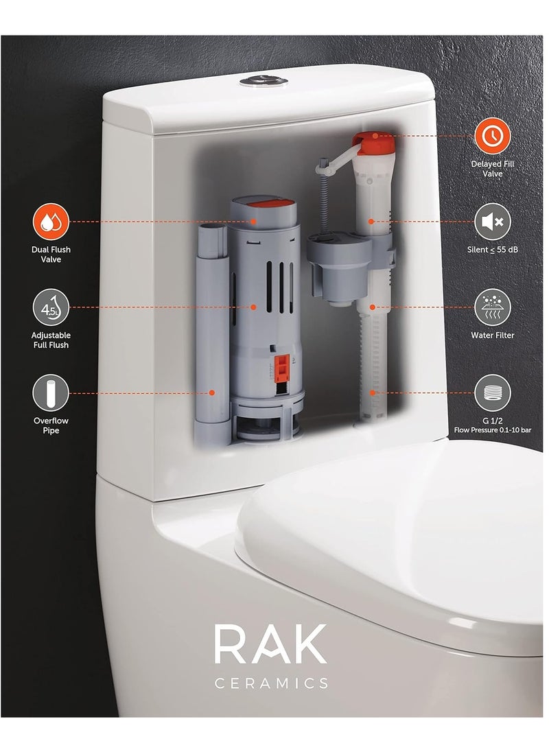 RAK CERAMICS - RAK Ceramics RAK-Maxxflush Bottom Inlet Valve for Flush Tank| Toilet Tank Filler for Flush Cisterns (FS60FLRBI) (Bottom Inlet Valve) - Image 1