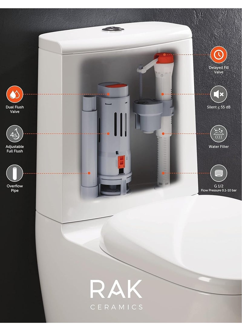 RAK CERAMICS - RAK Ceramics RAK-Maxxflush Bottom Inlet Valve for Flush Tank| Toilet Tank Filler for Flush Cisterns (FS60FLRBI) (Bottom Inlet Valve) - Image 1
