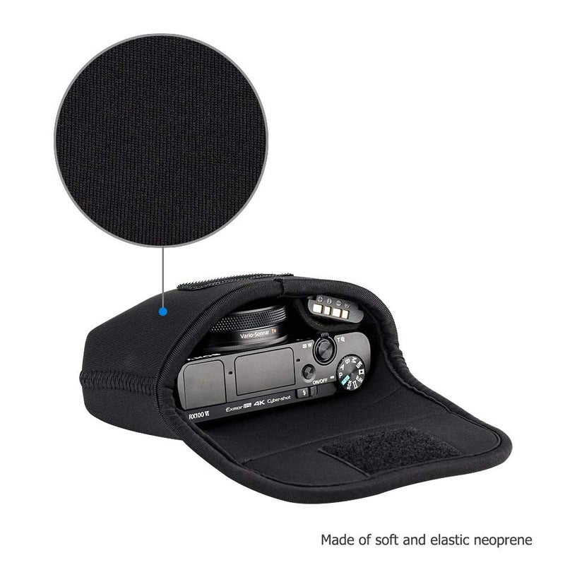 JJC Compact Camera Case Travel Pouch Sleeve for Canon G7X G9X G5X SX740 SX620 Sony ZV-1 II ZV1II ZV1 ZV-1F ZV1F RX100 VII VI VA IV Olympus TG-7 TG-6 TG-5 TG-4 Fuji XP140 XP130 XP90 Ricoh GR III & More - Image 3