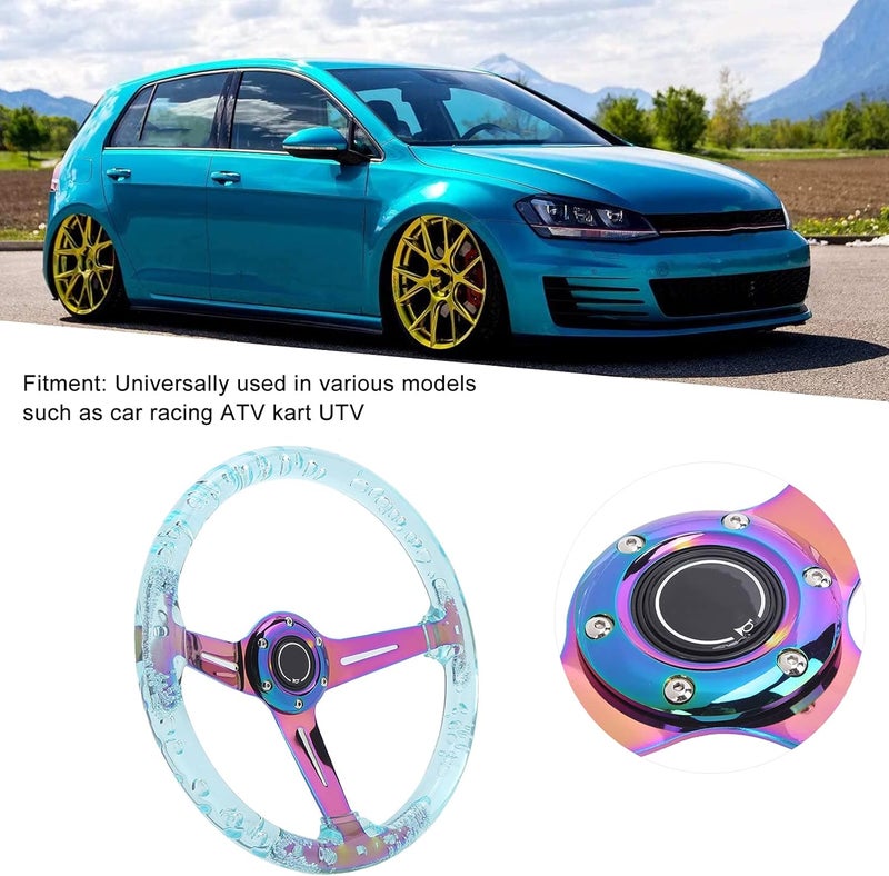 Good ventilation 14 Inch Racing Steering Wheel Acrylic Universal 6 Hole Car Steering Wheel Replacement for ATV Kart UTV Vehicles High Performance Durable Steel Construction (Purple) Single & bulk storage compatible - Image 4