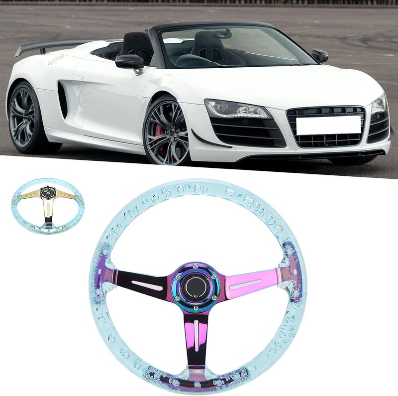Good ventilation 14 Inch Racing Steering Wheel Acrylic Universal 6 Hole Car Steering Wheel Replacement for ATV Kart UTV Vehicles High Performance Durable Steel Construction (Purple) Single & bulk storage compatible - Image 3