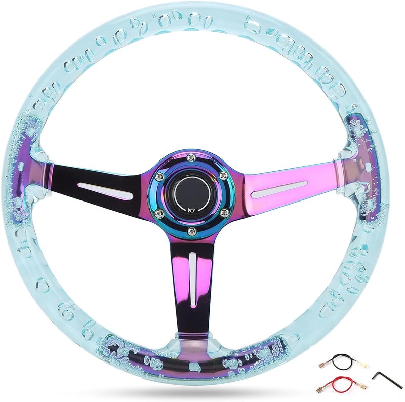 Good ventilation 14 Inch Racing Steering Wheel Acrylic Universal 6 Hole Car Steering Wheel Replacement for ATV Kart UTV Vehicles High Performance Durable Steel Construction (Purple) Single & bulk storage compatible - Image 1
