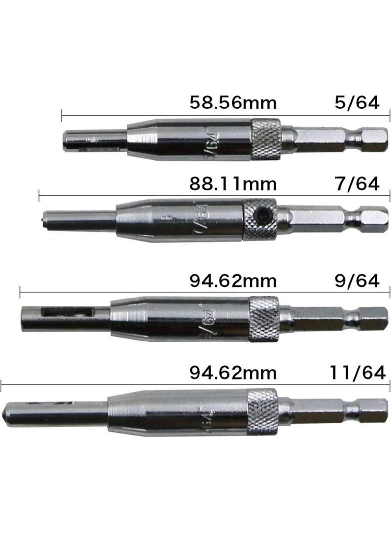 GGOOT 4 PCS/Set Doors Ego Focussing Hinge Tapper Core Drill Bit Set Hole Puncher Woodworking Tools Hardware tools - Image 2