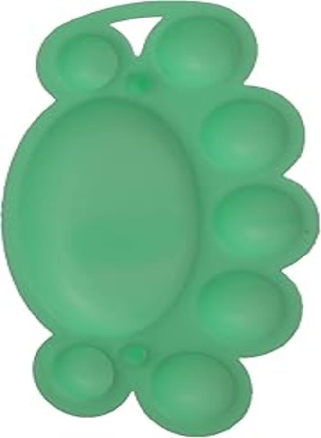 Paint Palette Plastic - 7 Holes - Green