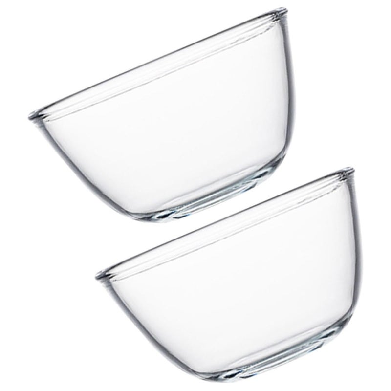 Heat Resistant Glass Mixing Bowls Set of 2 500ml Each Multipurpose Kitchen Serving Dishes - Image 2