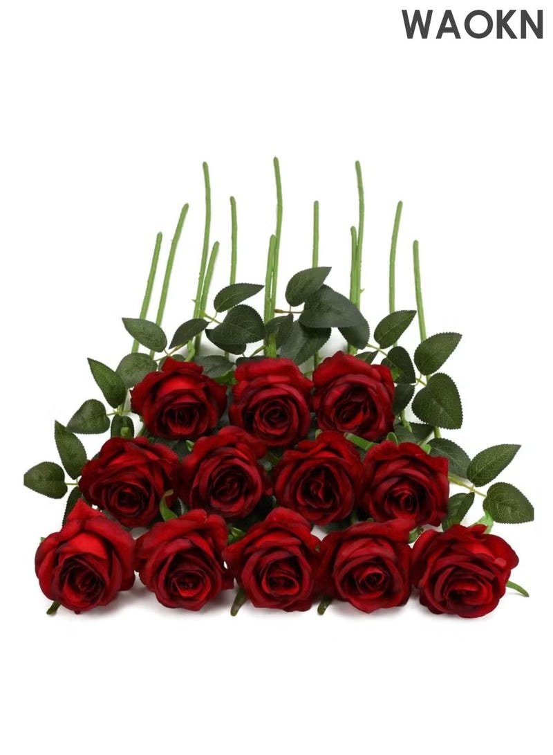 دبليو أيه أو كي أن 15 مجموعة من الورود الاصطناعية، زهور محاكاة وردة اللؤلؤ، زهور محاكاة من مادة مخملية، بتصميمات أنيقة ورائعة، يمكن استخدامها للديكور المنزلي وحفلات الزفاف والأنشطة الخارجية ودعائم التصوير الفوتوغرافي وما إلى ذلك. - Image 4