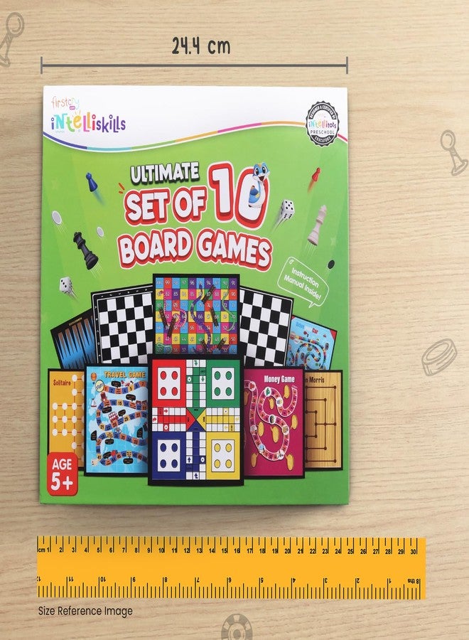 FIRSTCRY INTELLISKILLS مجموعة ألعاب لوحية من إنتليس سكيلز للأطفال، تتضمن 10 ألعاب: لودو، شطرنج، سلم وثعبان، داما، ألعاب سفر، وغيرها الكثير، مع 64 قطعة لعب، ألعاب داخلية للأولاد والبنات من عمر 5 سنوات فما فوق، لعبة سفر ممتعة، معتمدة من مكتب المعايير الهندية (BIS)، هدية عيد ميلاد - Image 3