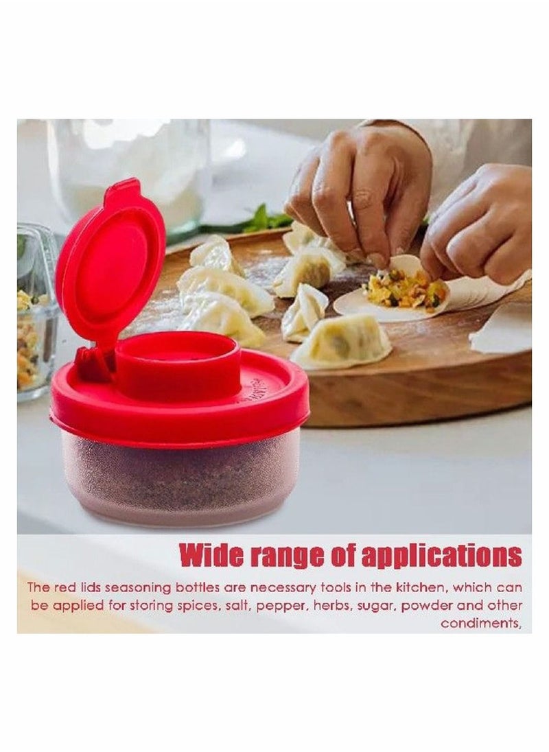 SYOSI - Salt and Pepper Shakers Moisture Proof Set of 2 Small Shaker Mini Plastic Airtight Spice Jar Dispenser to go Camping Picnic Outdoor Kitchen Lunch Boxes Travel Clear - Image 1