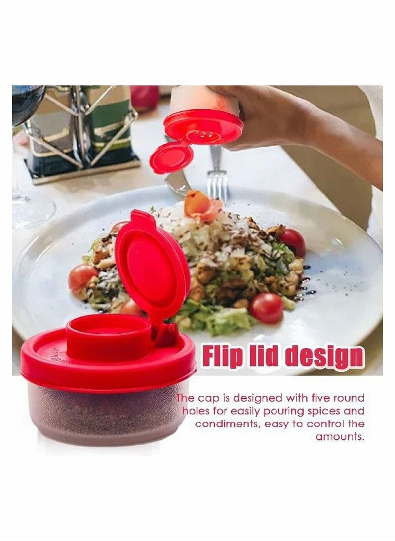 SYOSI - Salt and Pepper Shakers Moisture Proof Set of 2 Small Shaker Mini Plastic Airtight Spice Jar Dispenser to go Camping Picnic Outdoor Kitchen Lunch Boxes Travel Clear - Image 1