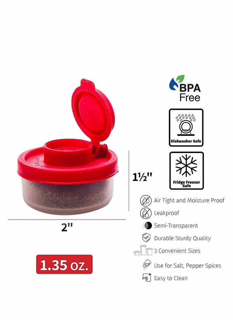 SYOSI - Salt and Pepper Shakers Moisture Proof Set of 2 Small Shaker Mini Plastic Airtight Spice Jar Dispenser to go Camping Picnic Outdoor Kitchen Lunch Boxes Travel Clear - Image 1