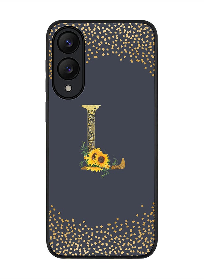 Stylizedd For Samsung Galaxy S25 Edge Case,Slim fit Camera Protection, Shockproof Thin Phone cover  - Custom Floral Monogram - L  (Grey )