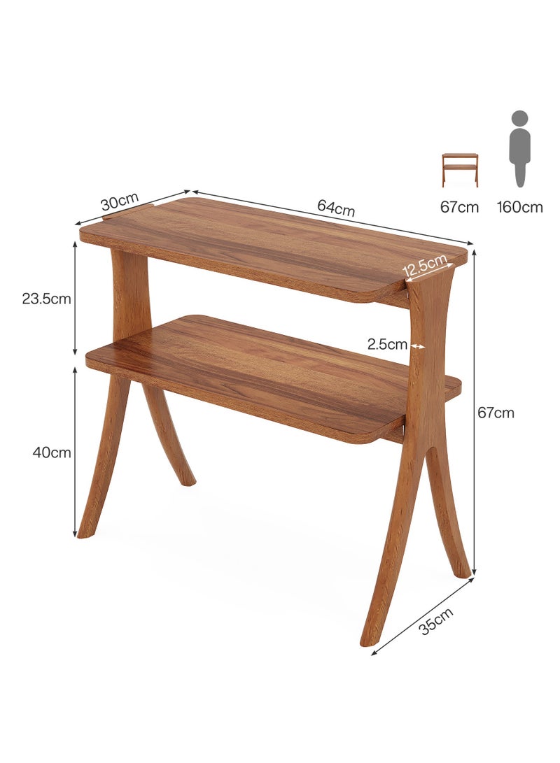 ليتل تري طاولة جانبية لغرفة المعيشة، طاولة جانبية لغرفة المعيشة، طاولة جانبية لغرفة المعيشة، طاولة قهوة خشبية للمساحات الصغيرة، خشب الجوز - Image 2