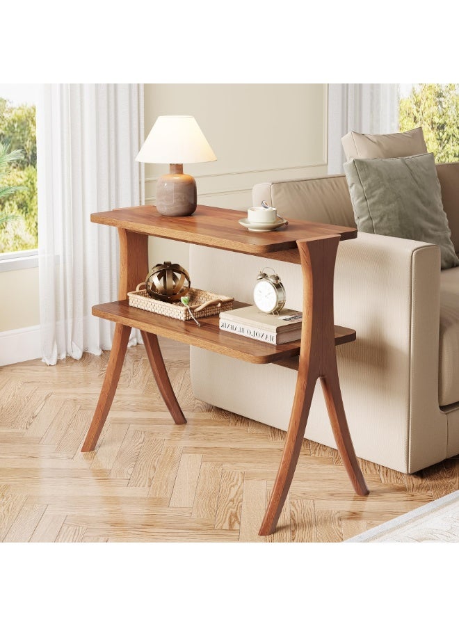ليتل تري طاولة جانبية لغرفة المعيشة، طاولة جانبية لغرفة المعيشة، طاولة جانبية لغرفة المعيشة، طاولة قهوة خشبية للمساحات الصغيرة، خشب الجوز - Image 5