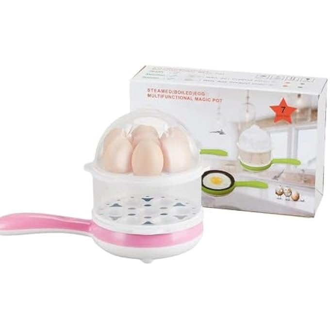 rayihni Mini Electric Omelette Frying Pan With Steamer  NonStick Surface LowPower Heating MultiFunction Cooker For Eggs Steak Breakfast  Compact Portable Dorm  Travel Use - Image 2